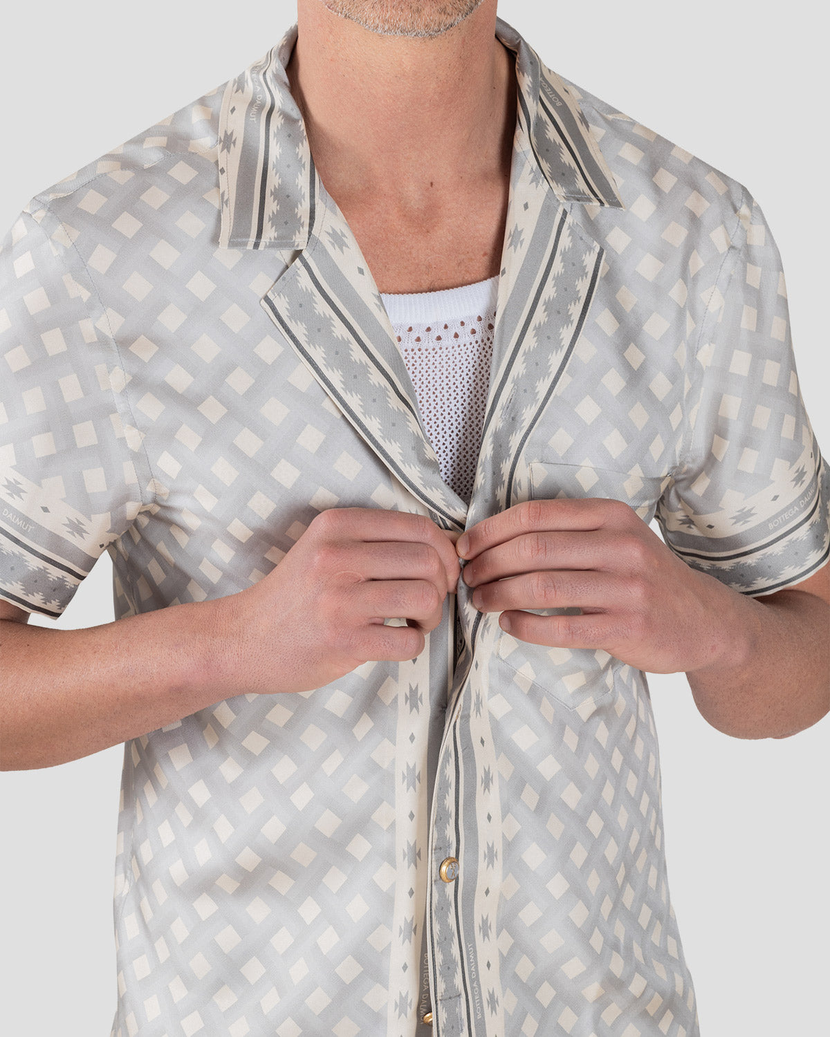 Camicia Board Grigio e Panna