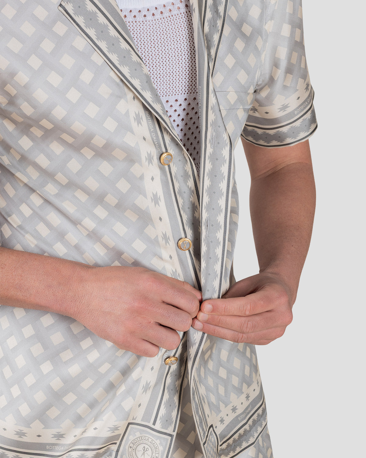 Camicia Board Grigio e Panna