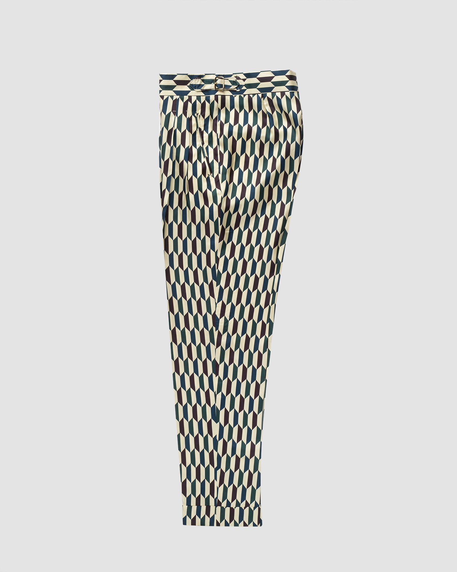 Pantaloni Oia In Seta Hexagon