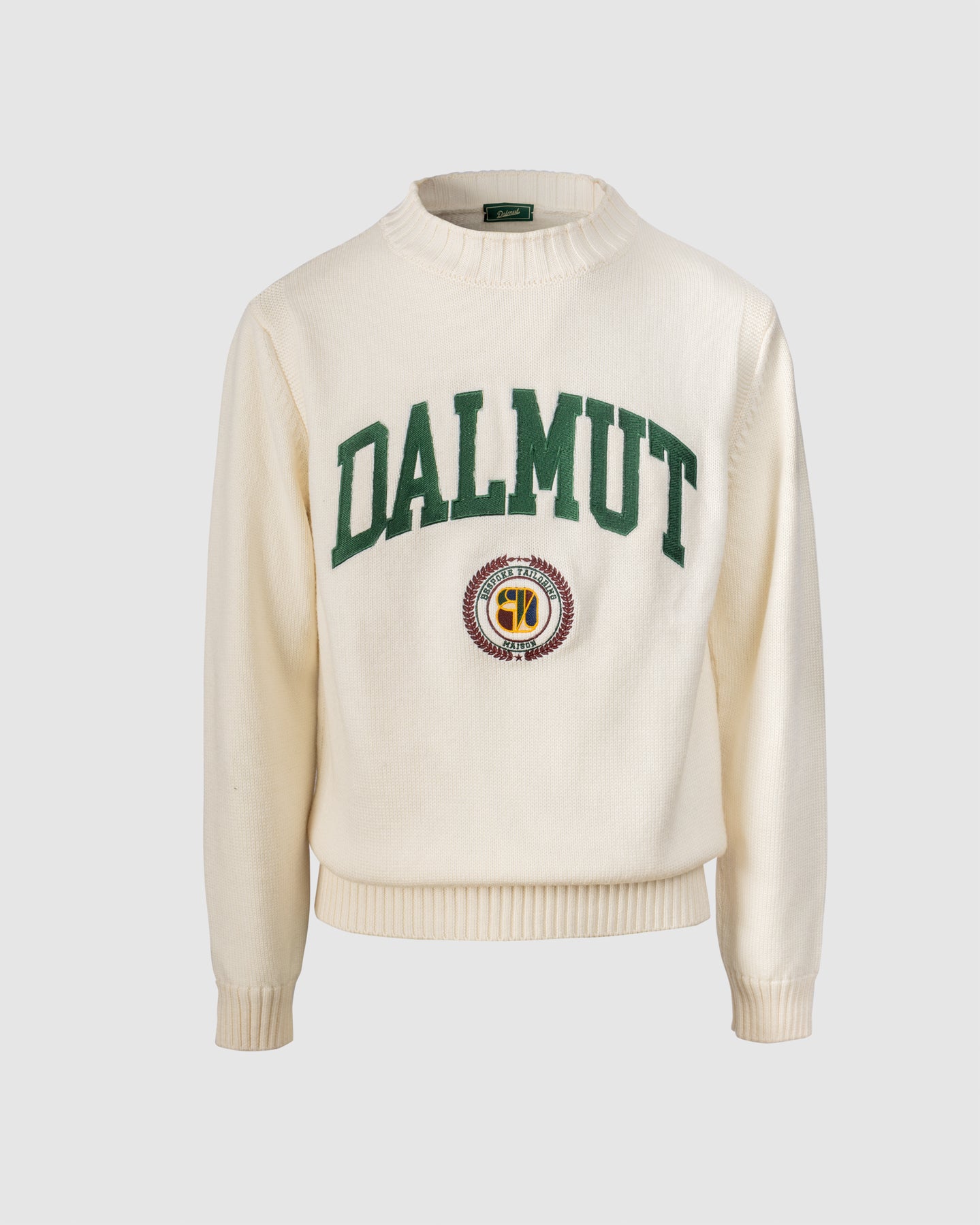 Maglione Panna con Ricamo Dalmut Verde
