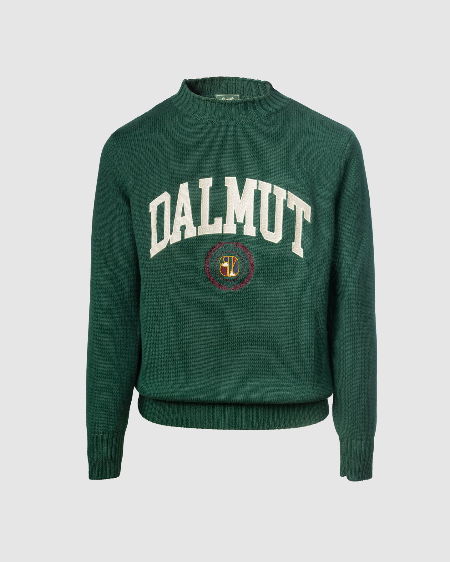 Maglione Verde con Ricamo Dalmut Panna