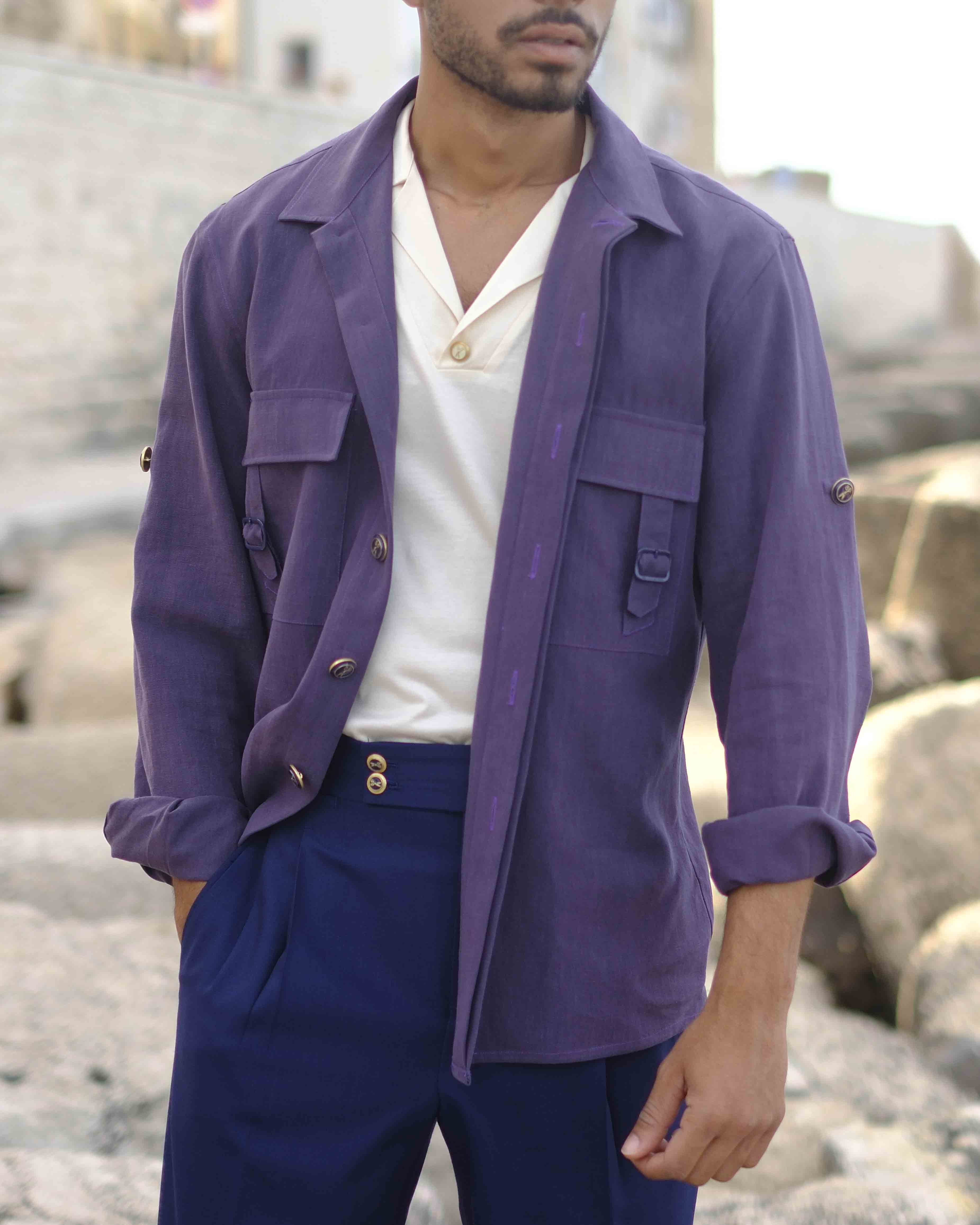 Over-Shirt Lino Viola