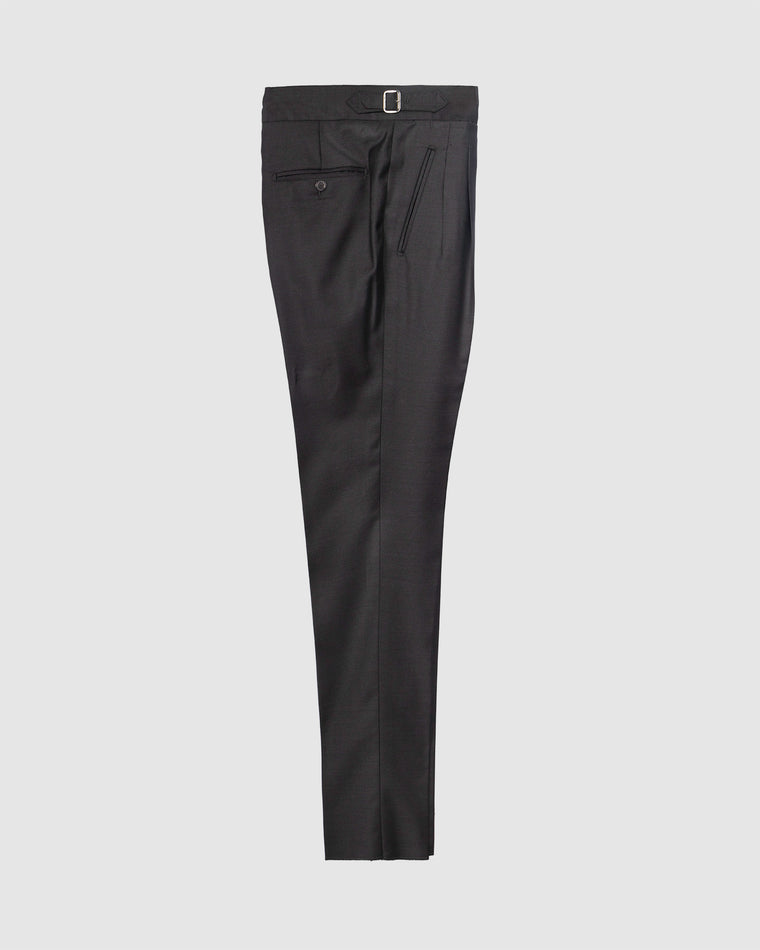Pantalone Oia in Lana Grigio Scuro, Bottega Dalmut