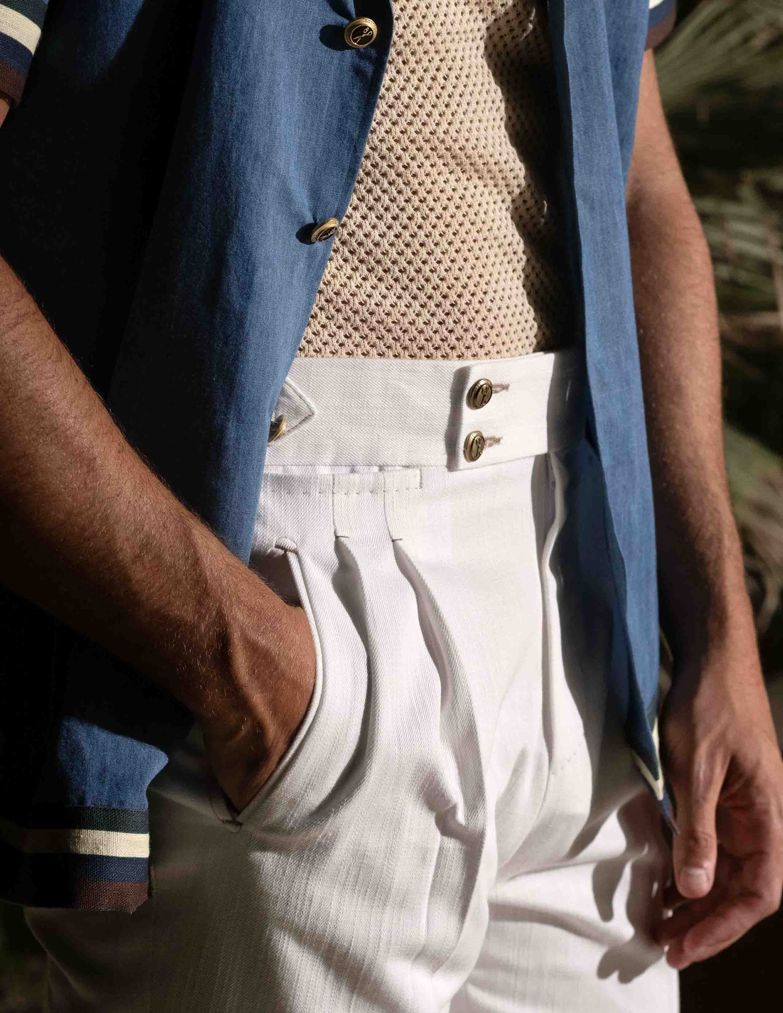 Pantaloni Oia in Denim Bianco