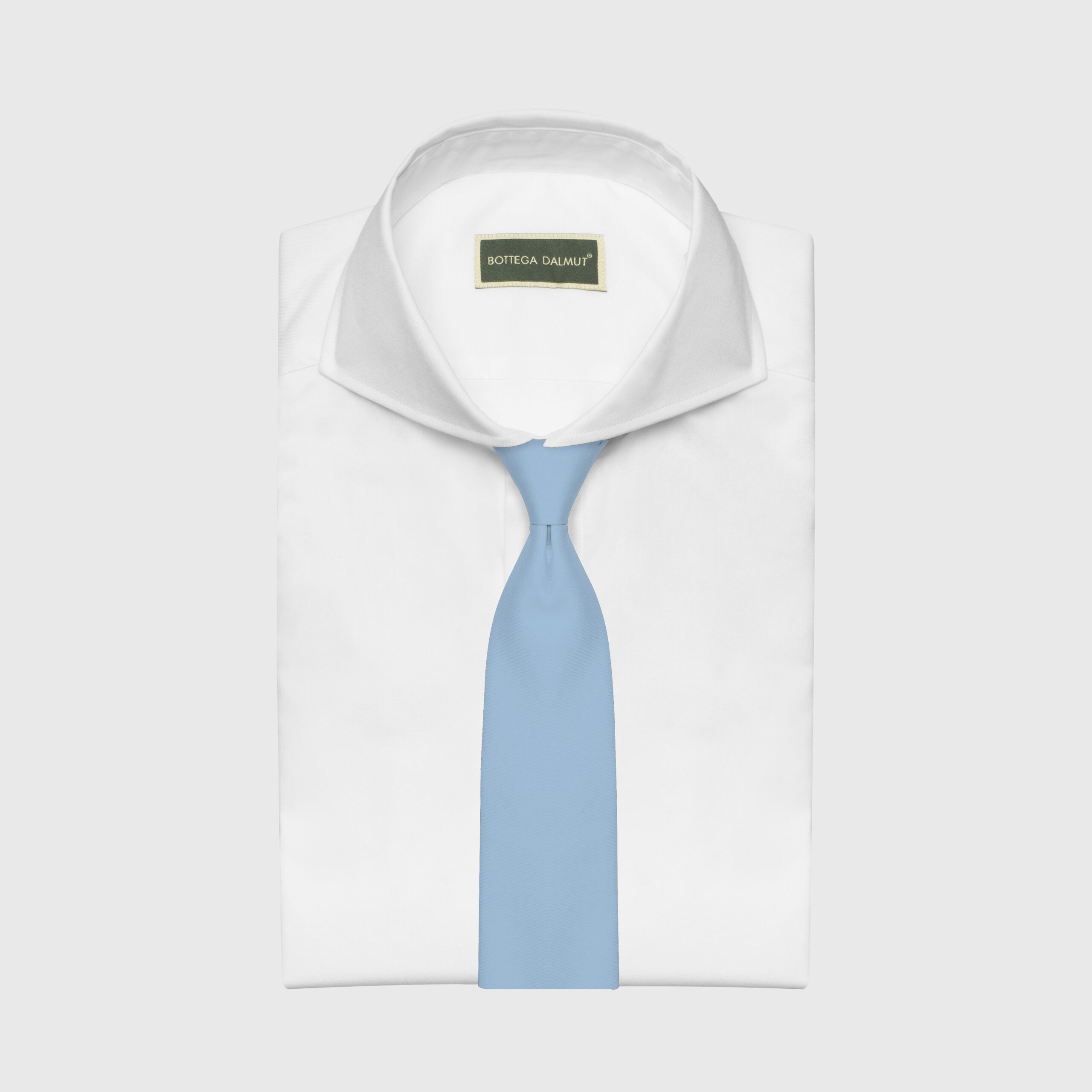 Cravatta in gabardina di lana azzurro cielo