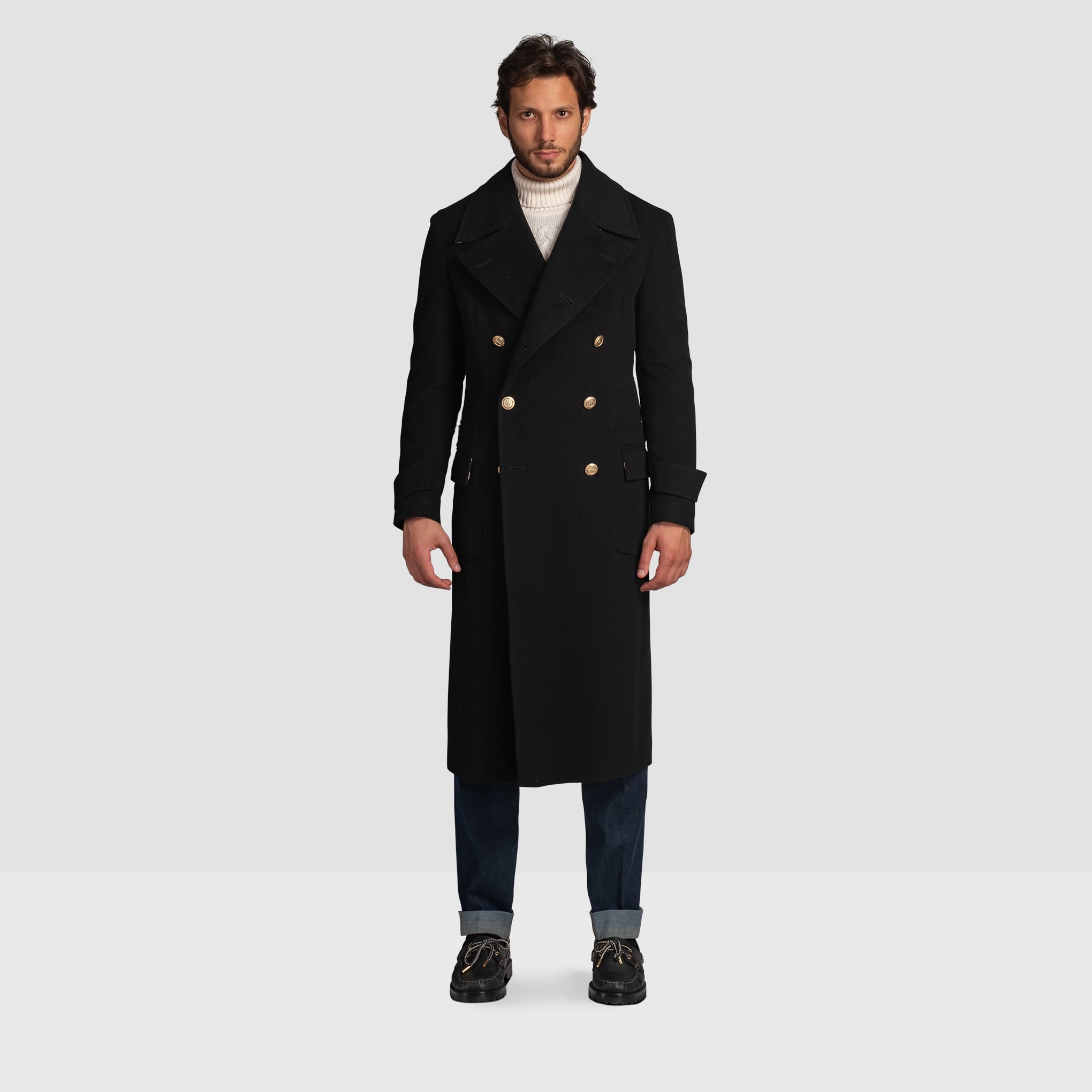 Black Aviator Coat