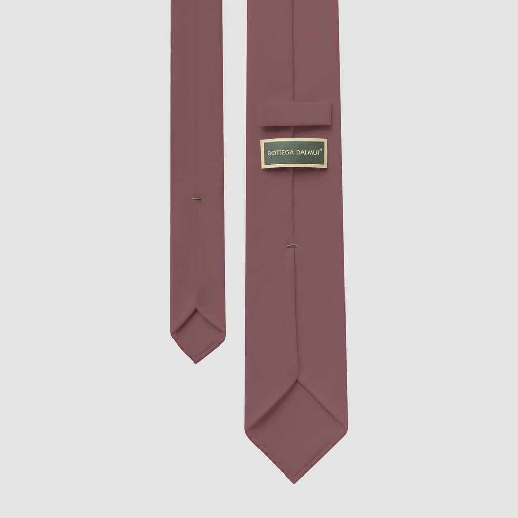 Cravatta in gabardina di lana old rose