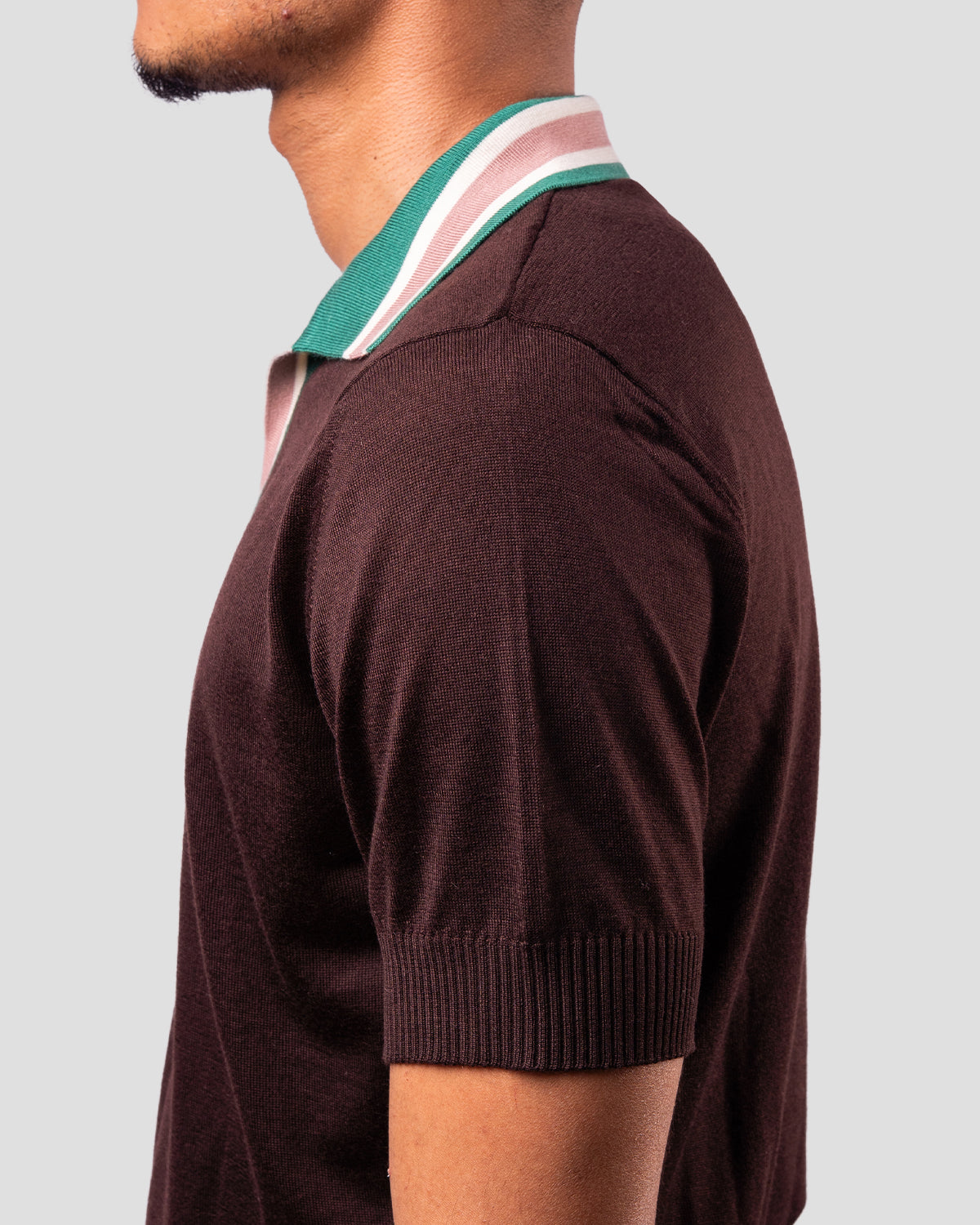 Polo Golf Marrone Rosa e Verde