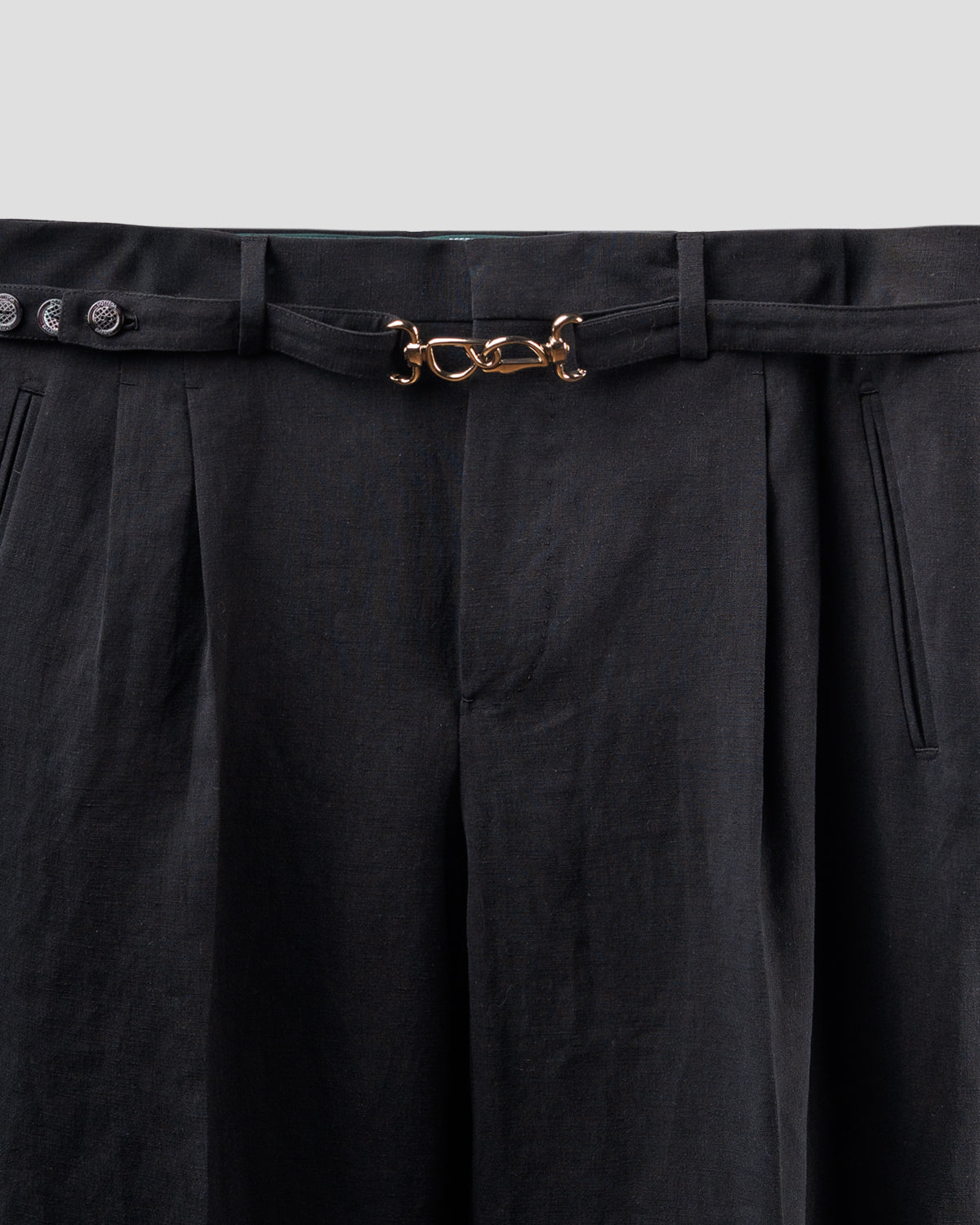 Pantaloni Belted O Nero Antracite