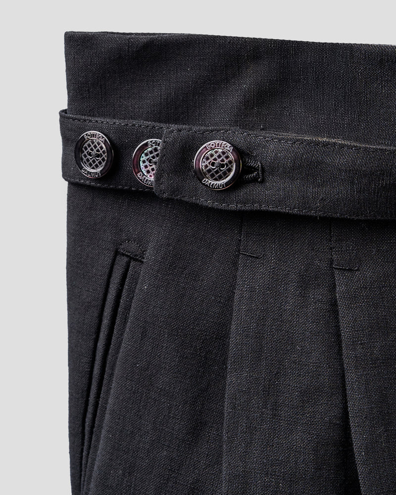 Pantaloni Belted O Lino nero