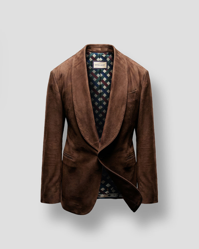 Blazer Sciallato in Suede Moro