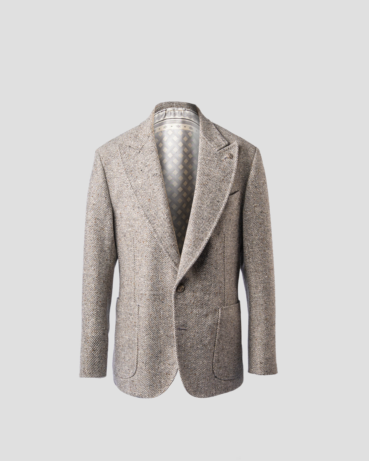 Blazer Spigato Grigio e Panna