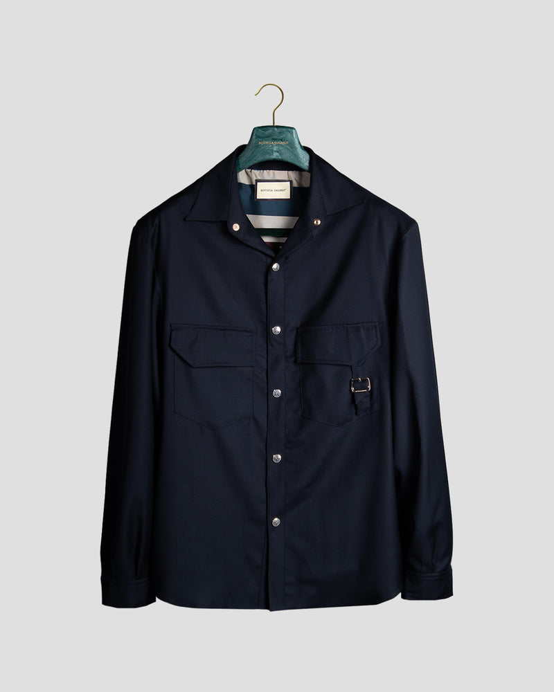 Overshirt Safari Gabardina Blu