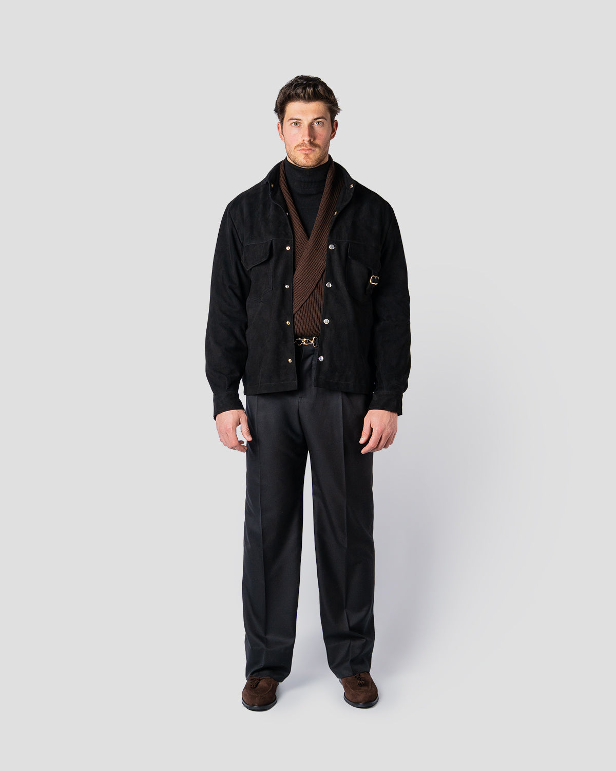 Overshirt Safari Camoscio Nero