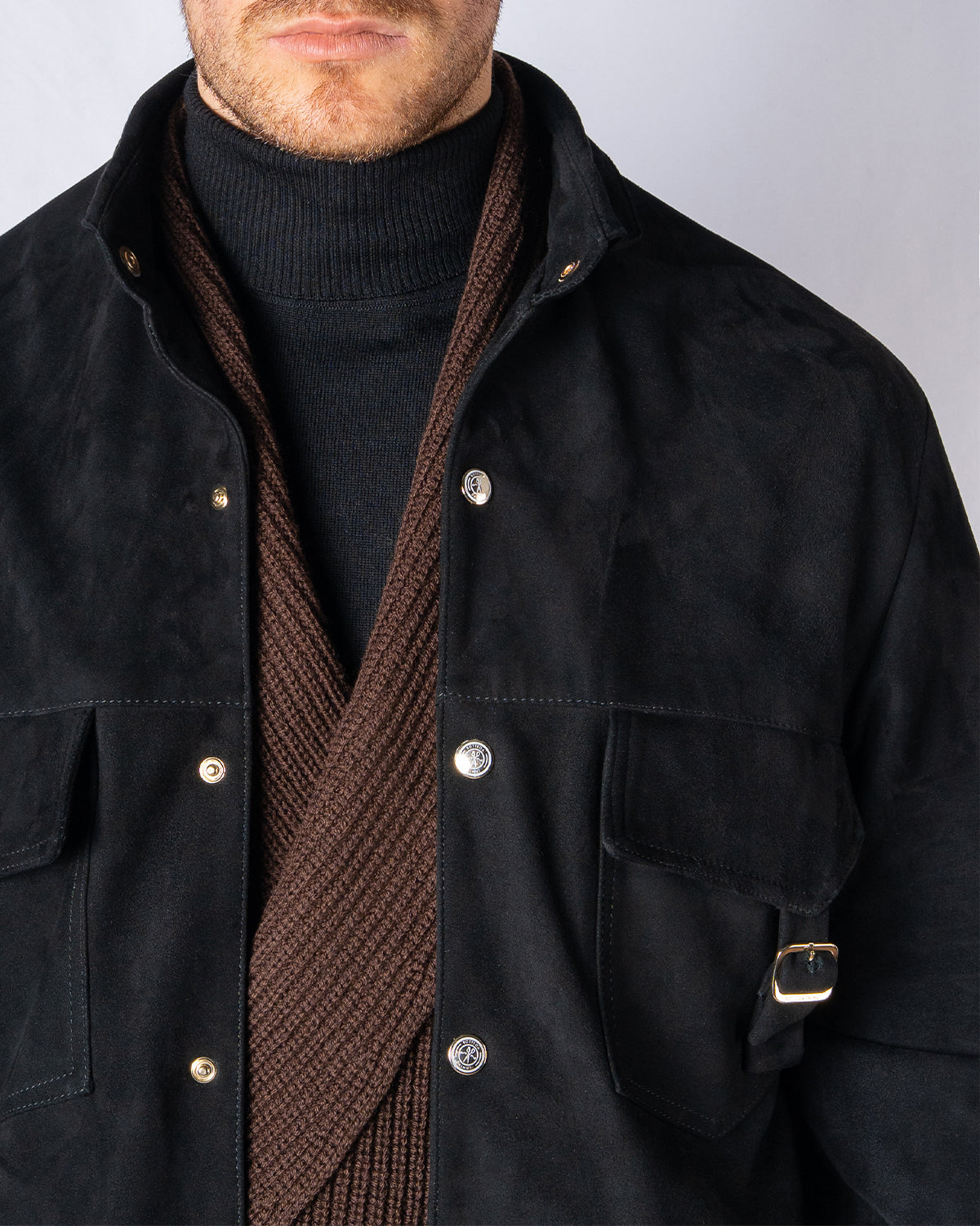 Overshirt Safari Camoscio Nero