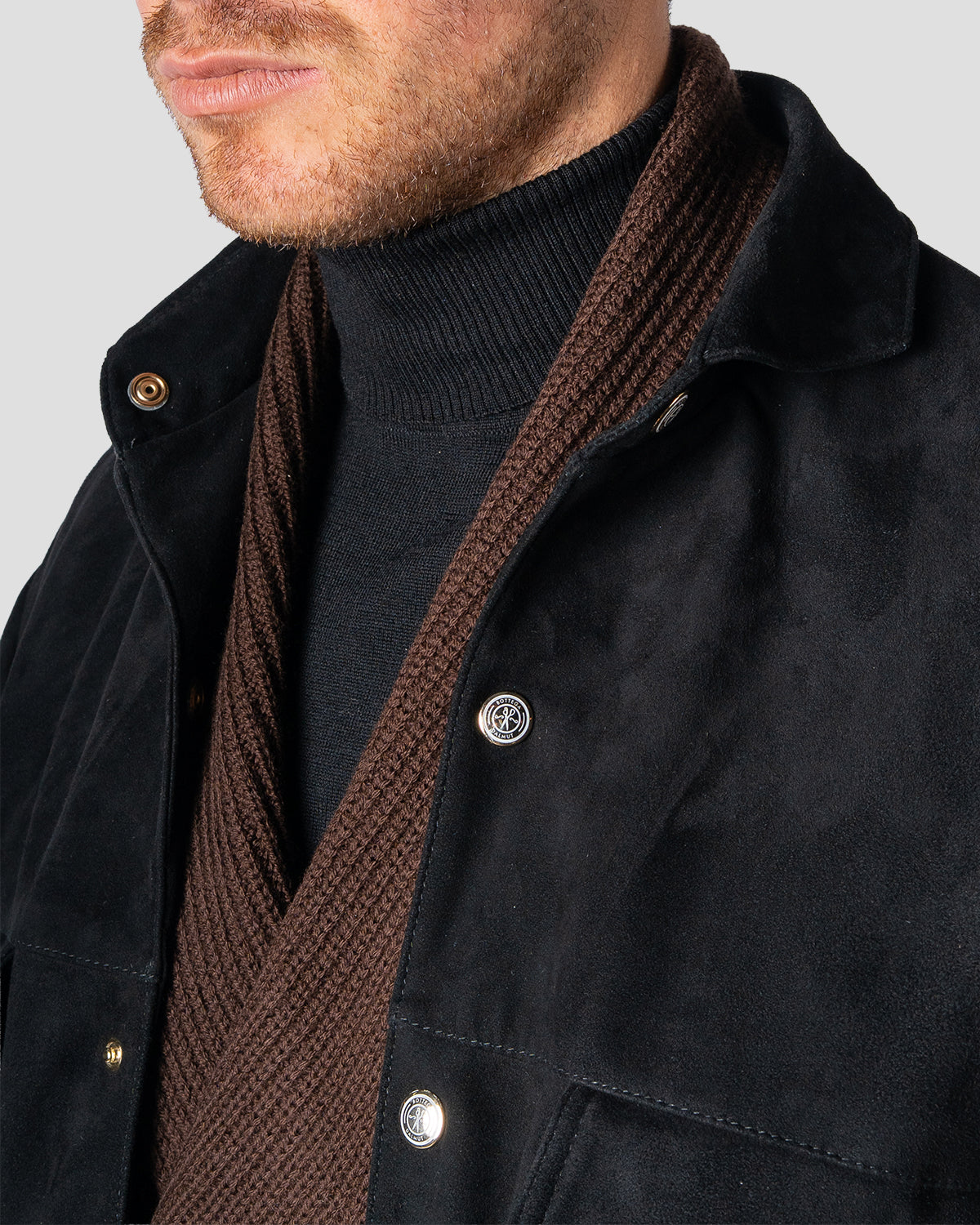 Overshirt Safari Camoscio Nero