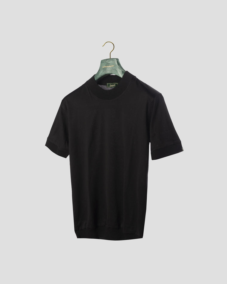 Primo Filo T-Shirt Nero in cotone, Bottega Dalmut