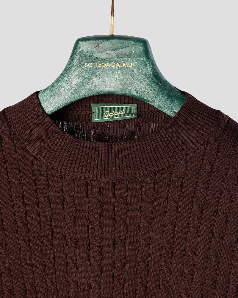 T-shirt in maglia marrone