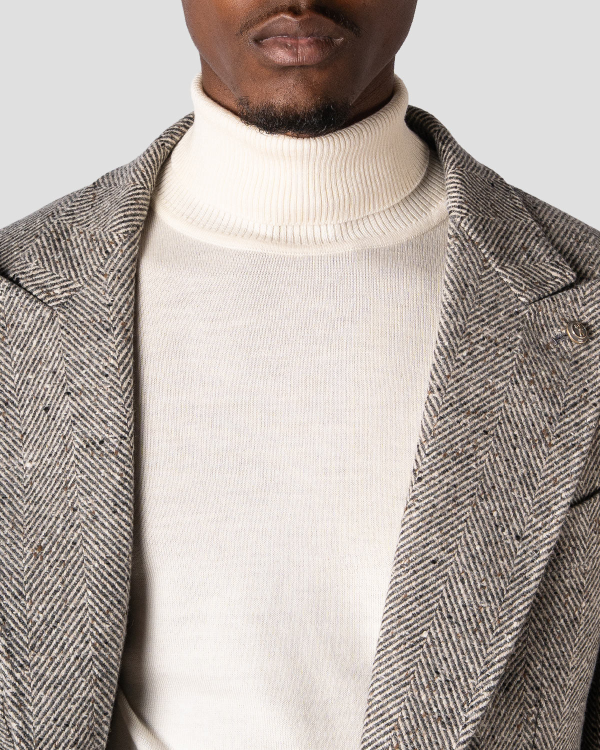 Blazer Spigato Grigio e Panna