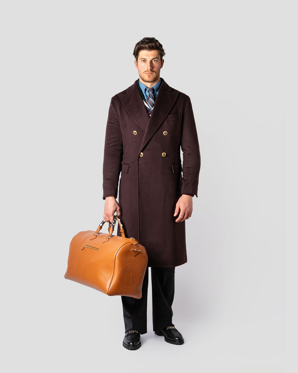 Cappotto Doppiopetto Cashmere Wine, Bottega Dalmut, foto 8