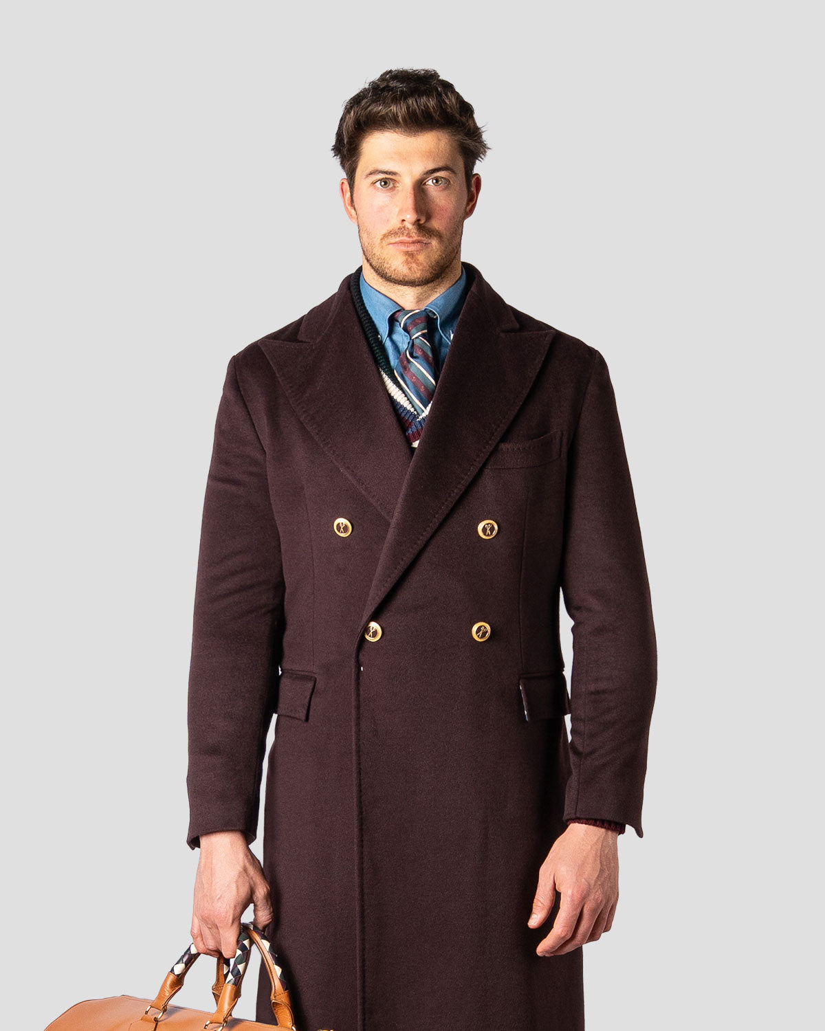 Cappotto Doppiopetto Cashmere Wine, Bottega Dalmut, foto 12