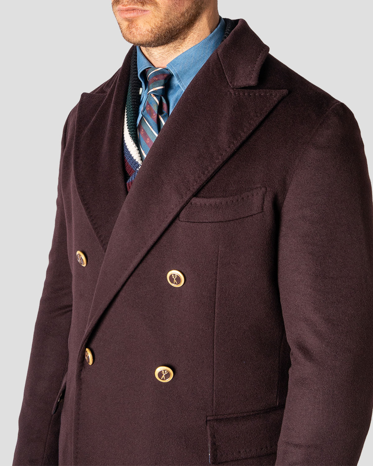 Cappotto Doppiopetto Cashmere Wine, Bottega Dalmut, foto 10
