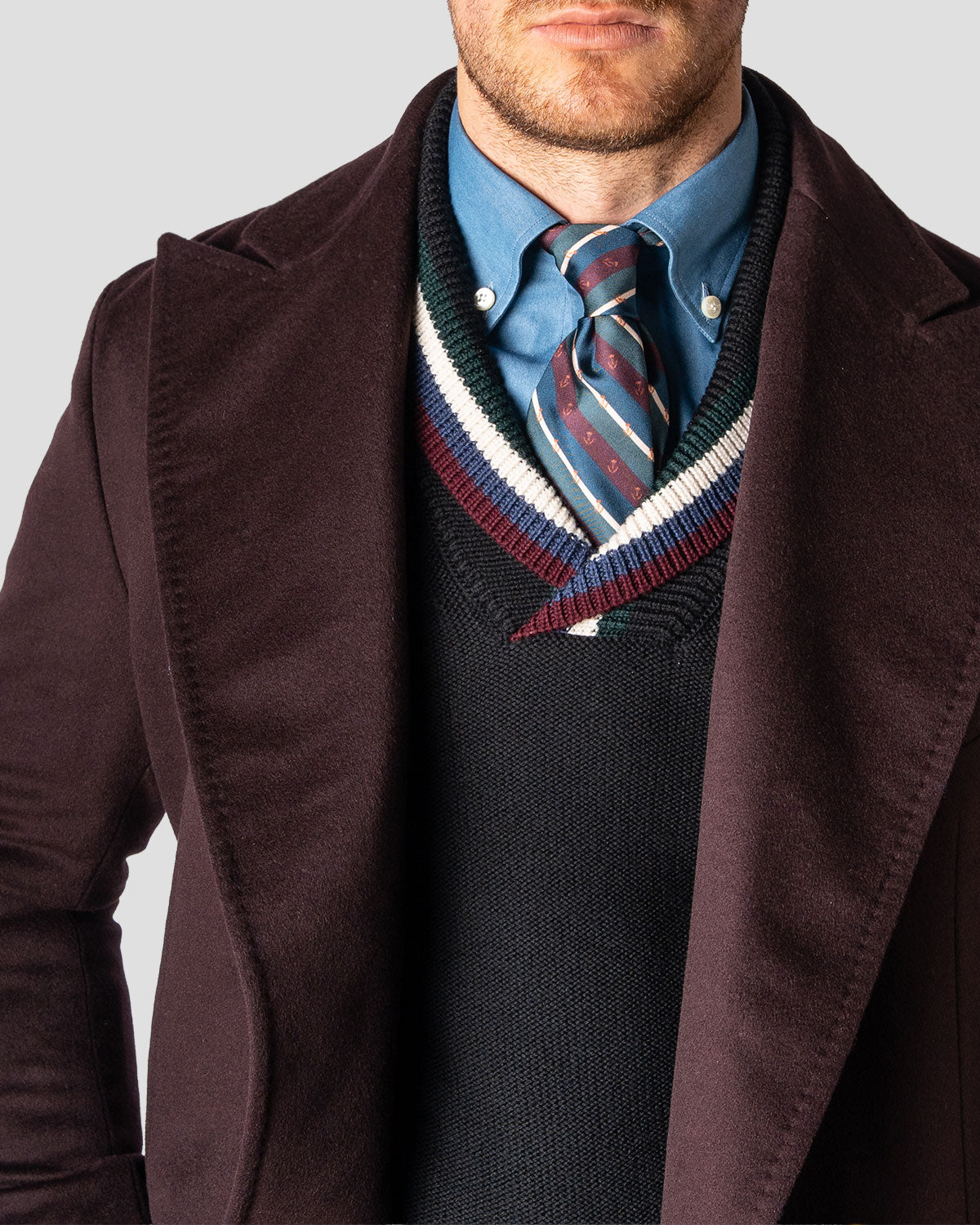 Cappotto Doppiopetto Cashmere Wine, Bottega Dalmut, foto 5