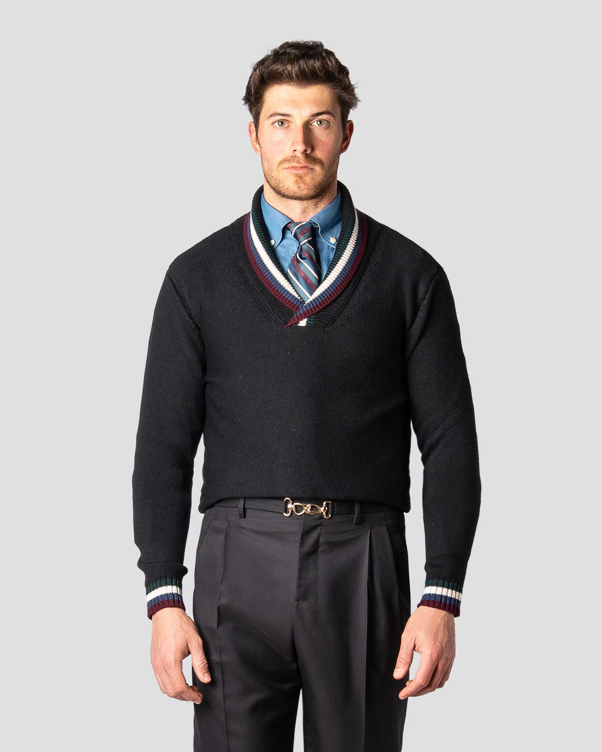 Pantaloni Belted nero