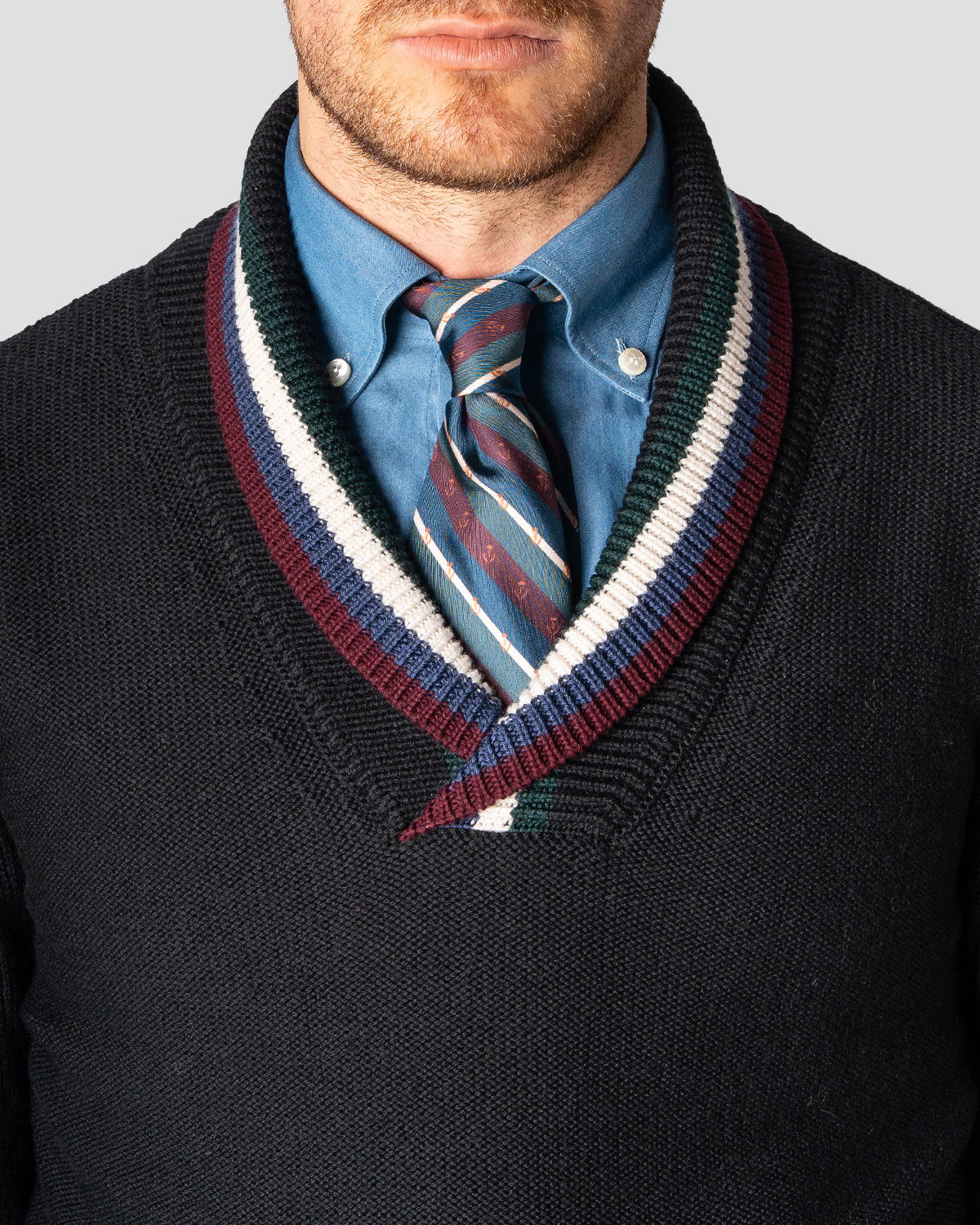 Maglione Collo Sciallato Golf Nero