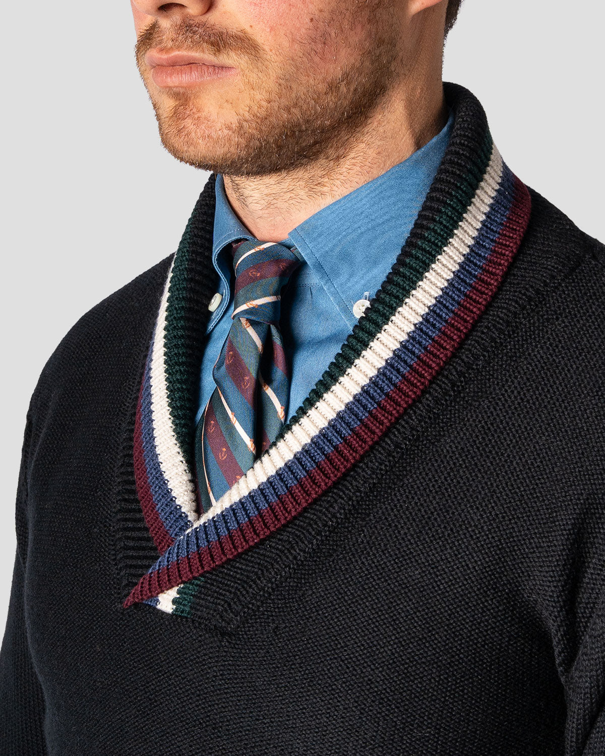 Maglione Collo Sciallato Golf Nero