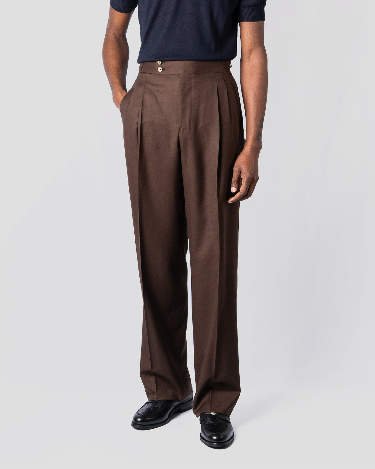 Pantaloni Oia Over Gabardina Moro