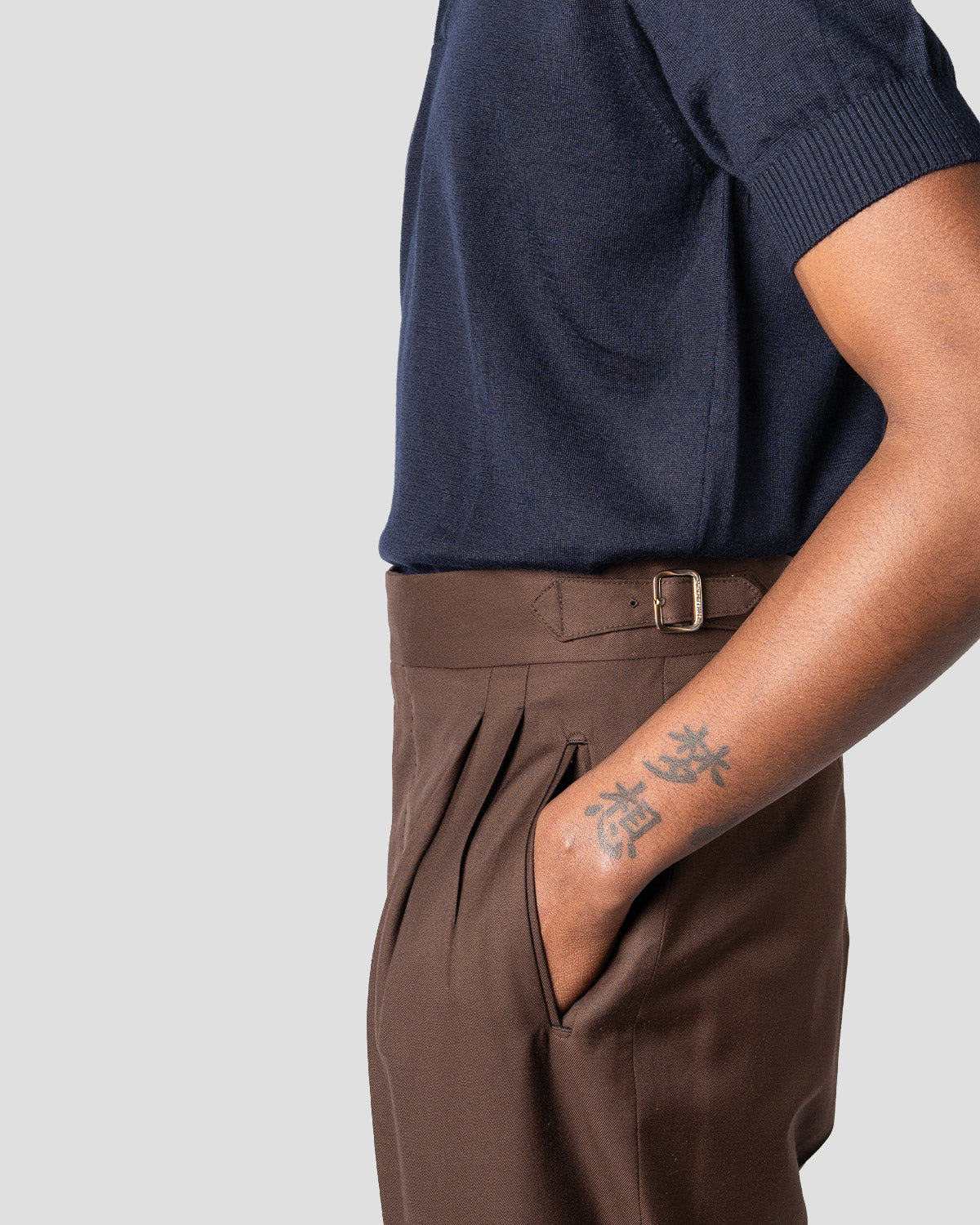Pantaloni Oia O Gabardina Moro, Bottega Dalmut, foto 7