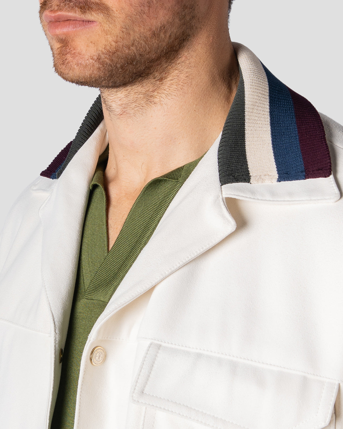 Camicia Board Camoscio Bianca