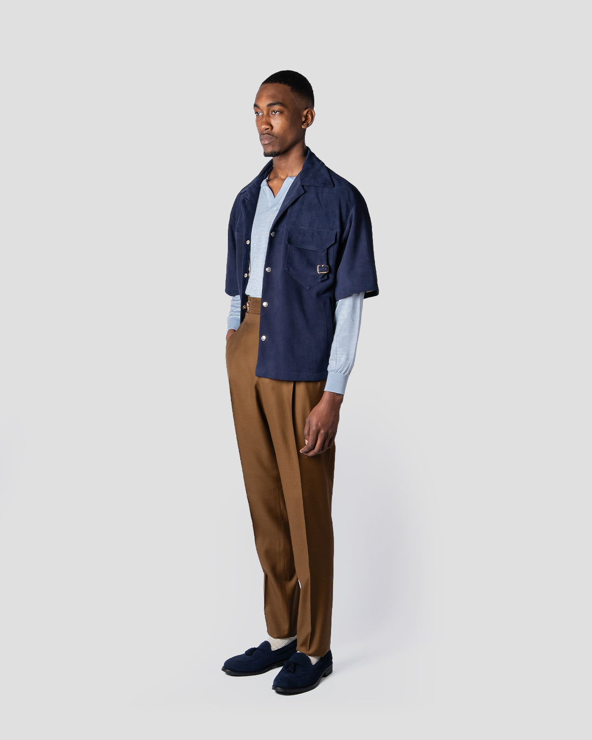 Camicia Board Camoscio Blu