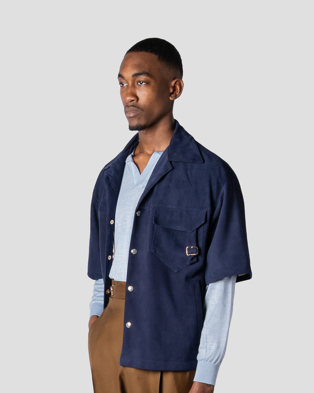 Camicia Board Camoscio Blu