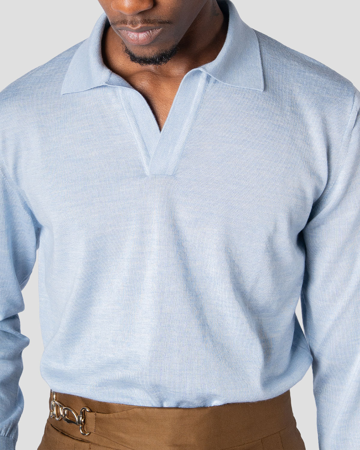 Polo Golf Azzurro Manica Lunga