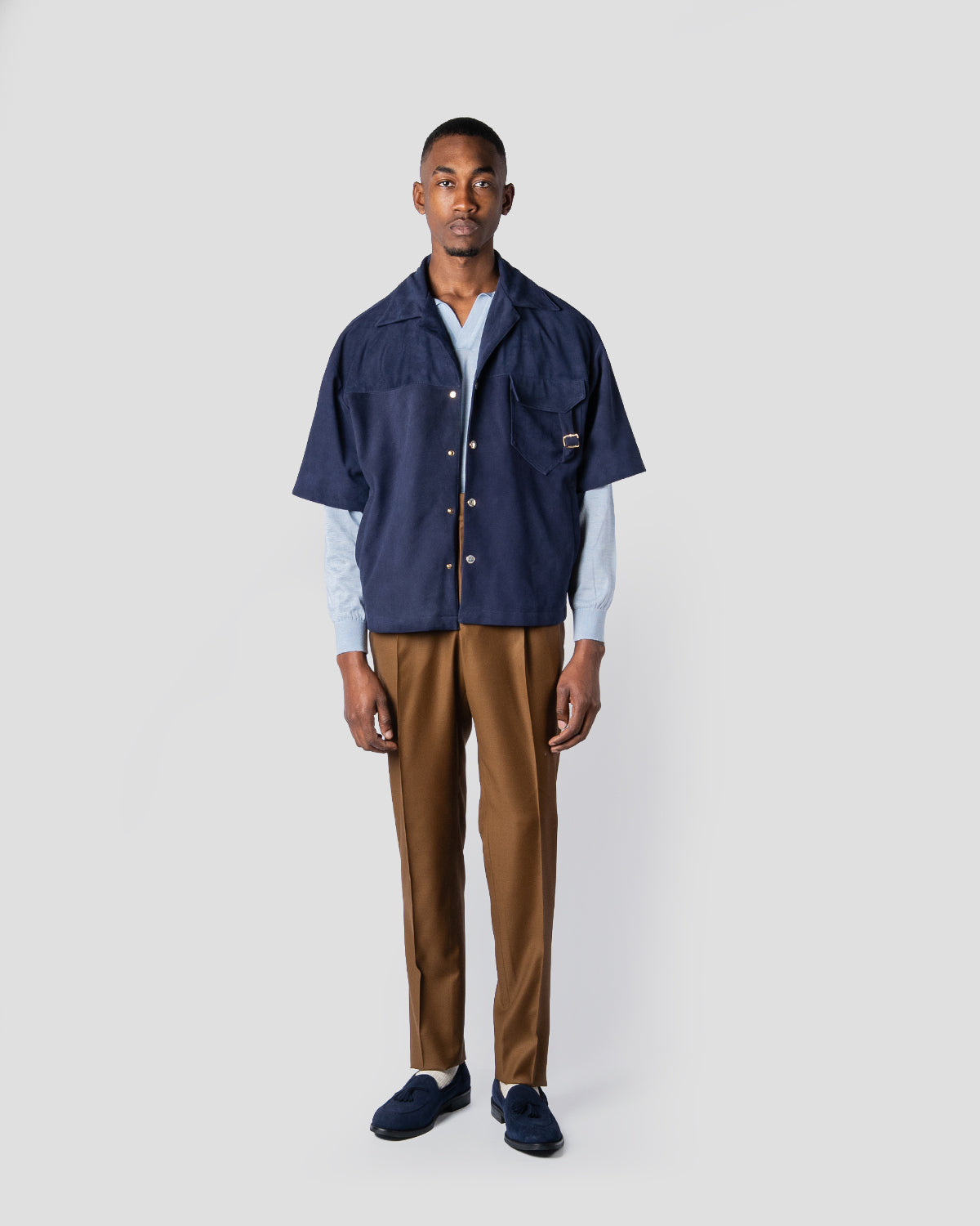 Camicia Board Camoscio Blu