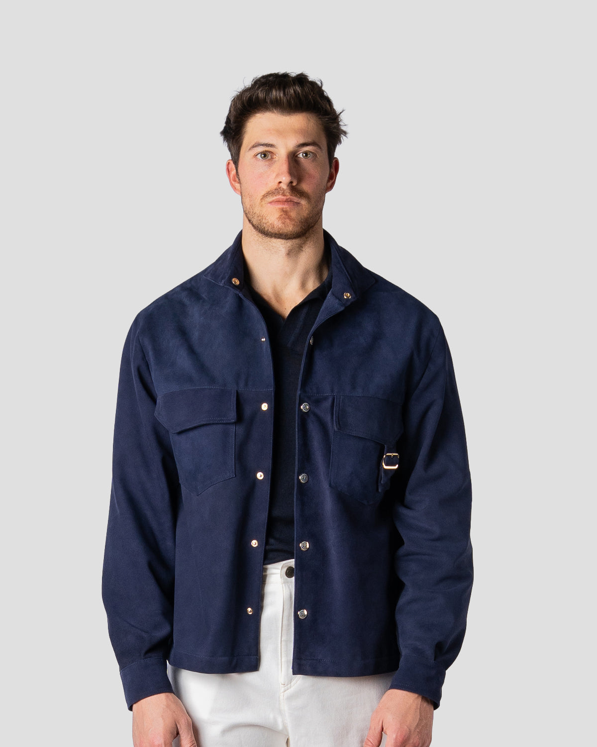 Overshirt Safari Camoscio Blu