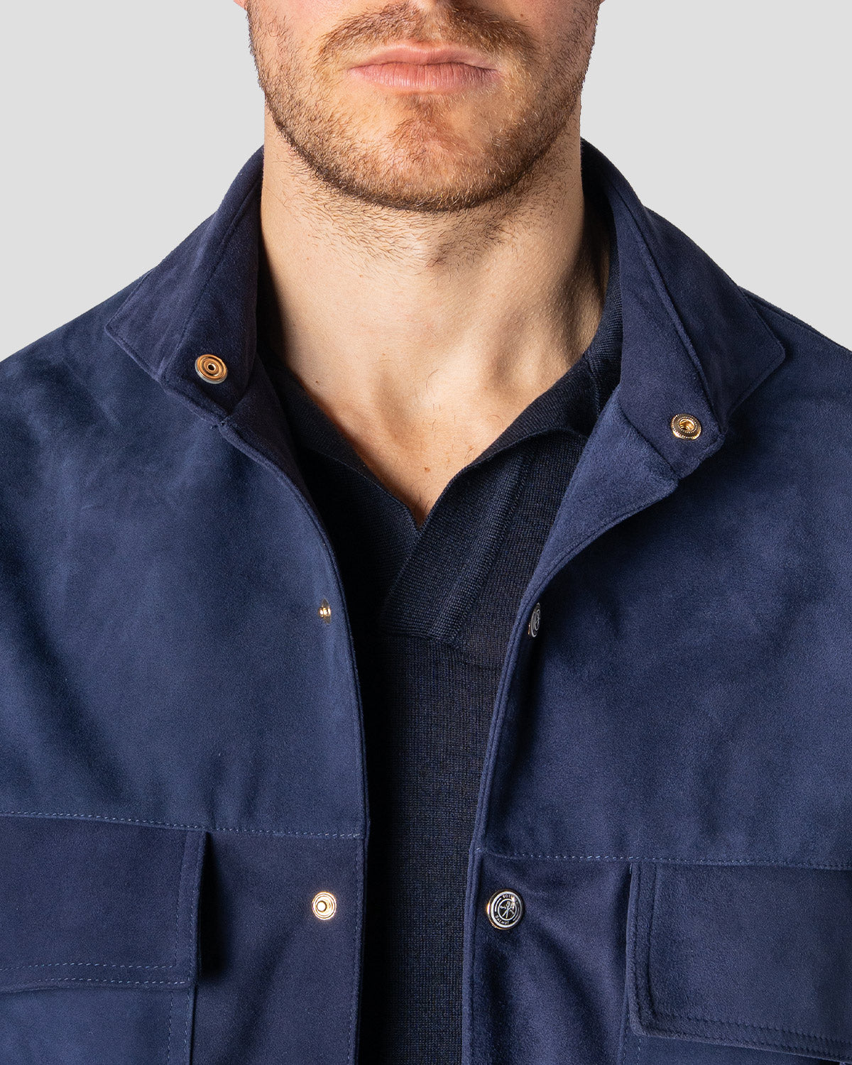 Overshirt Safari Camoscio Blu