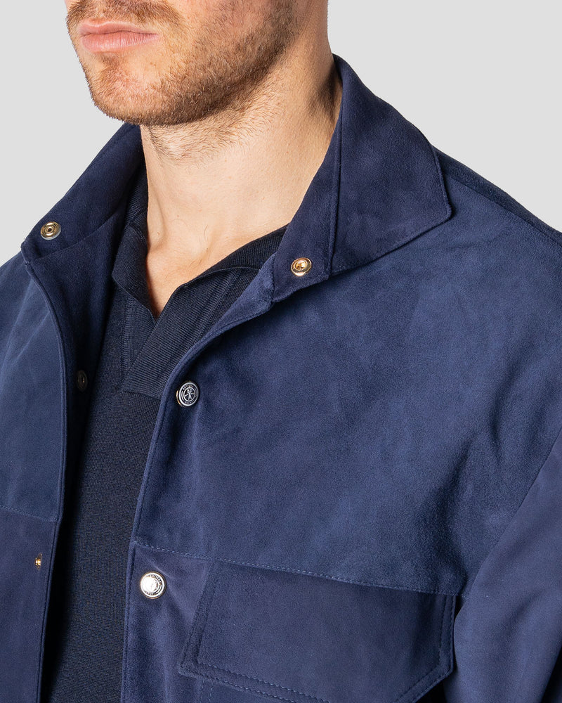 Overshirt Safari Camoscio Blu