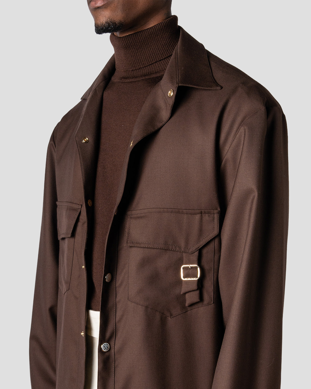 Overshirt Safari gabardina Moro