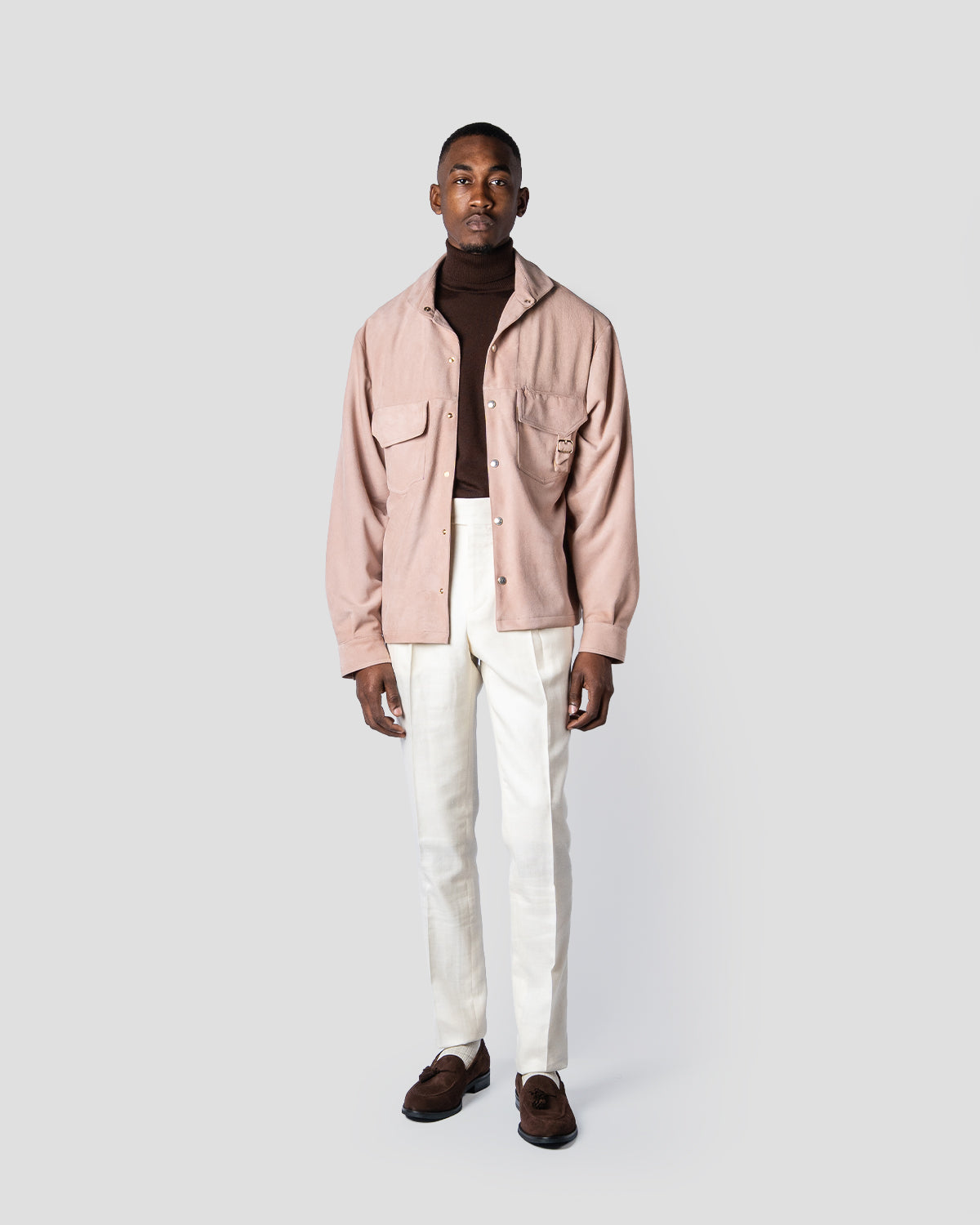 Overshirt Safari Camoscio Baby Rose