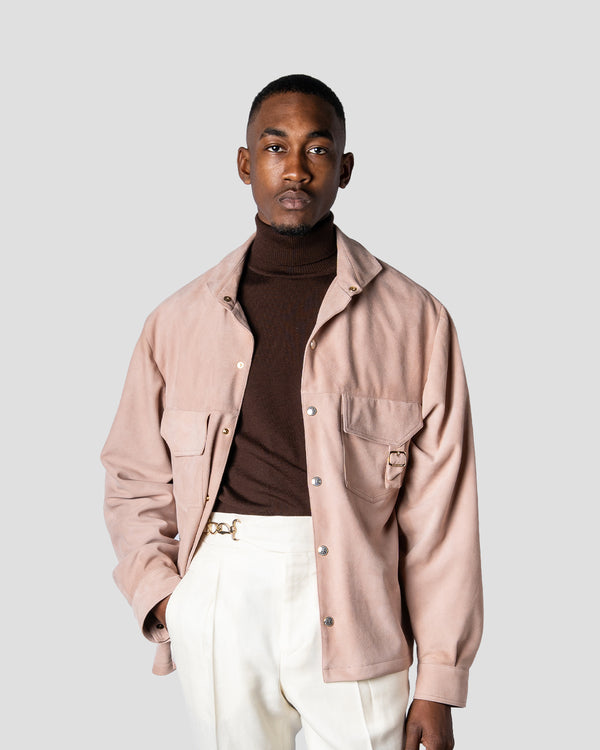 Overshirt Safari Camoscio Baby Rose