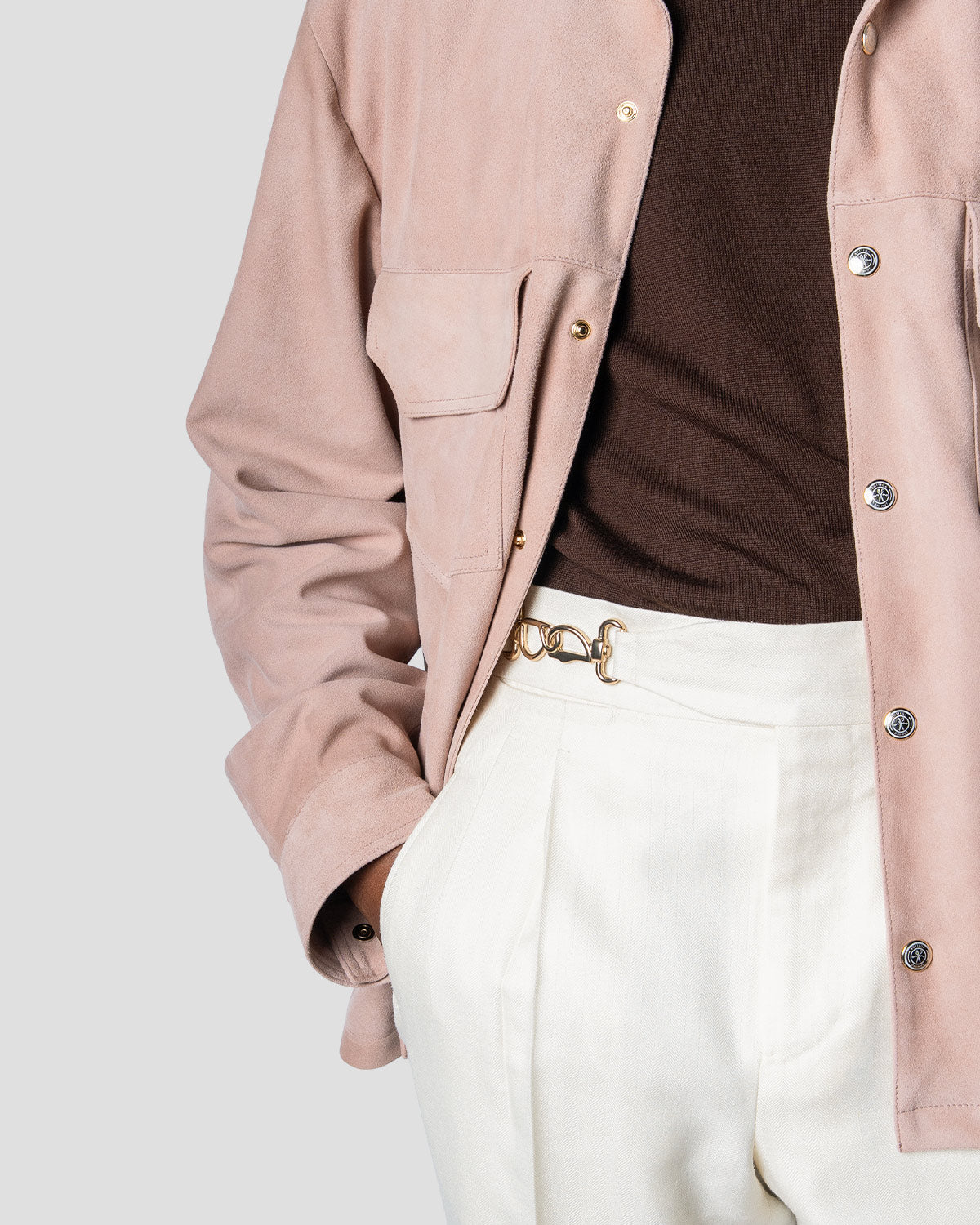 Overshirt Safari Camoscio Baby Rose