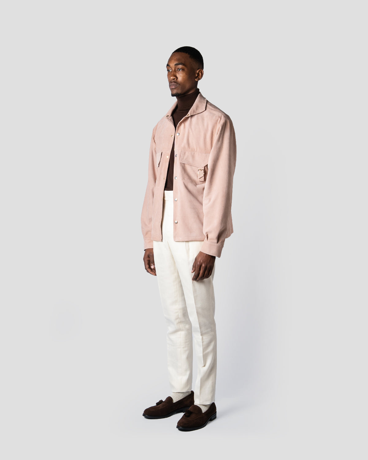 Overshirt Safari Camoscio Baby Rose