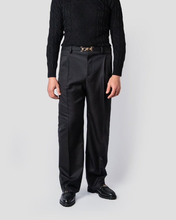 Pantaloni Belted nero