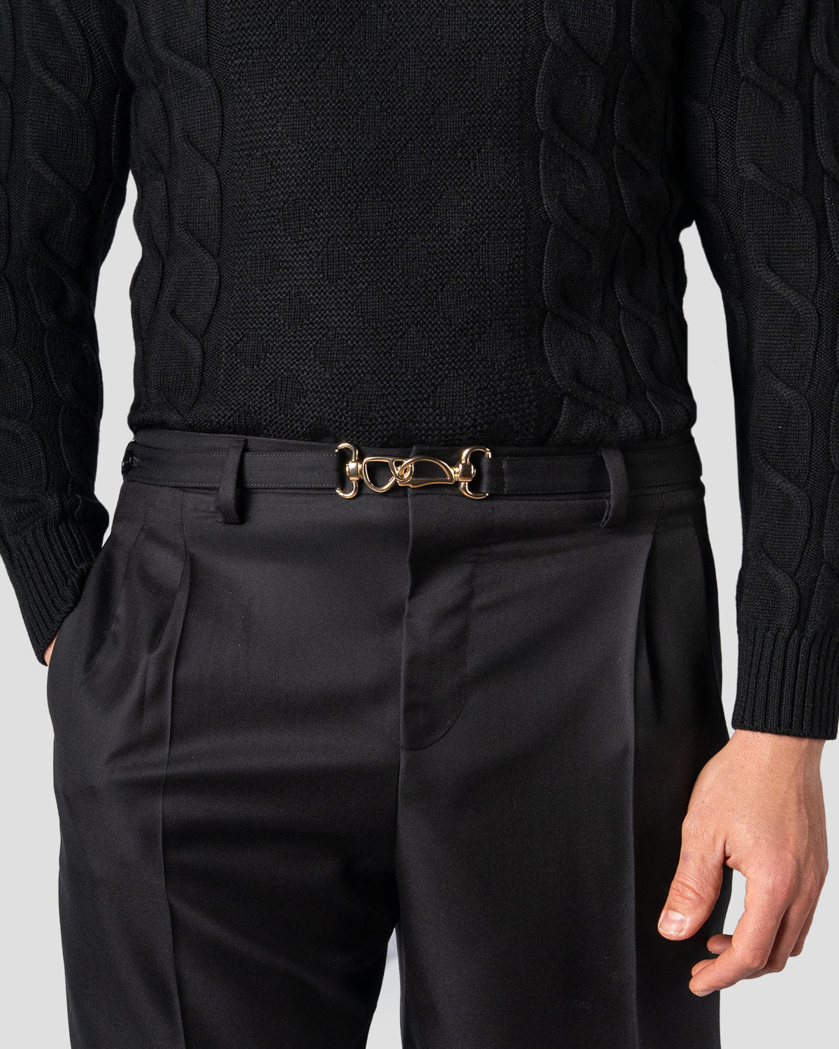 Pantaloni Belted nero