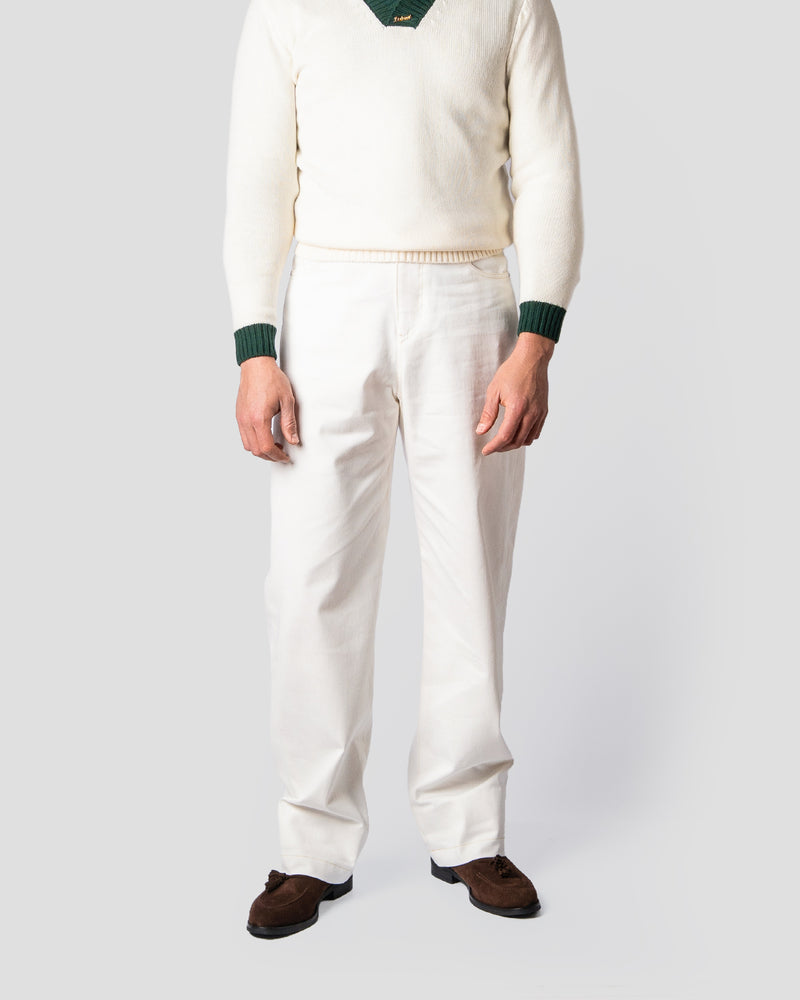 Pantaloni Balloon Denim Bianco