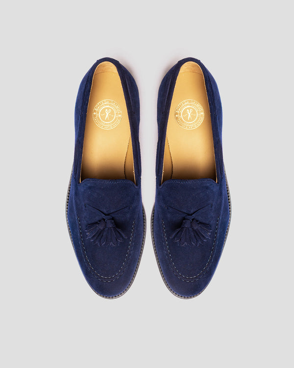 Mocassino Butterfly Camoscio Blu