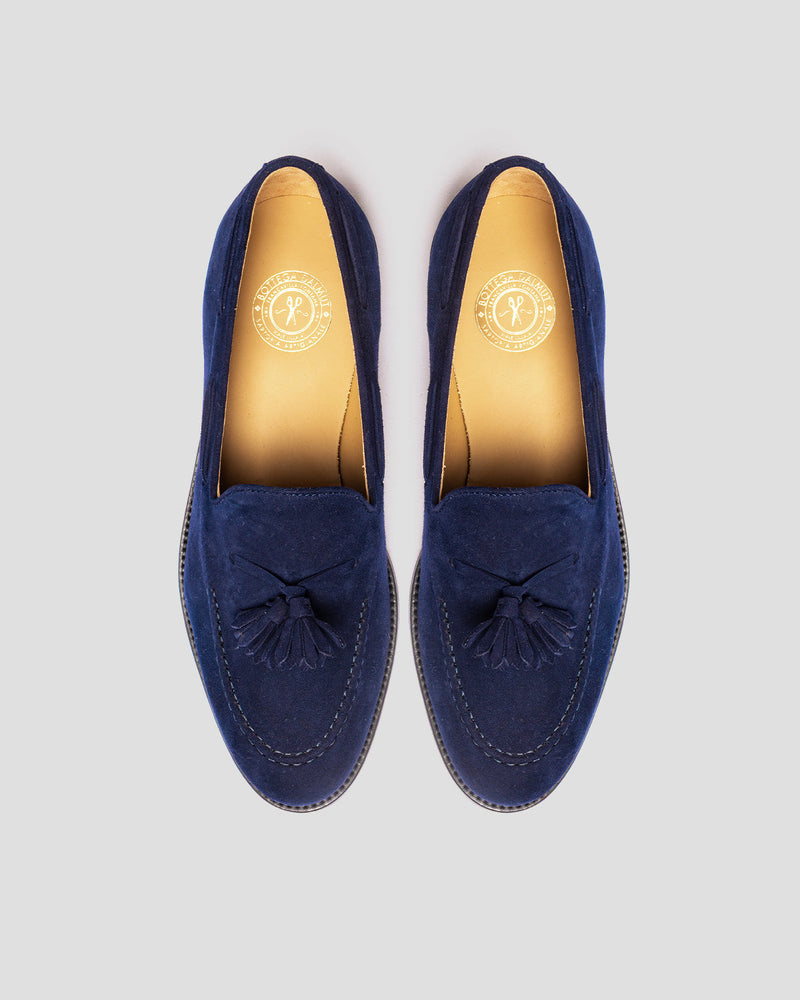 Mocassino Butterfly Camoscio Blu